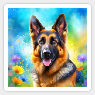 German Shepherd Painted Sticker